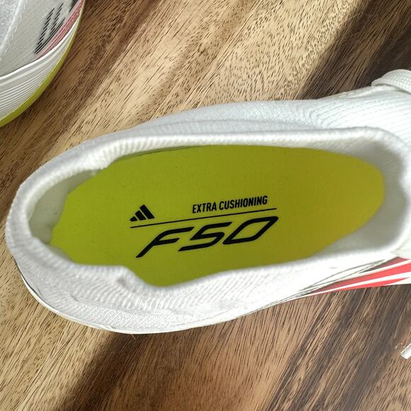 Adidas F50 Pro Mid FG Soccer Cleats Womens Size 7 Solar Pack White IE1462 NEW - Picture 5 of 8
